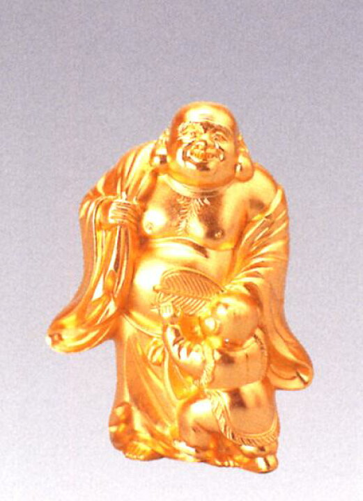 楽天市場】仏像 七福神□ 布袋（ほてい） 純金メッキ 8.5□合金製 