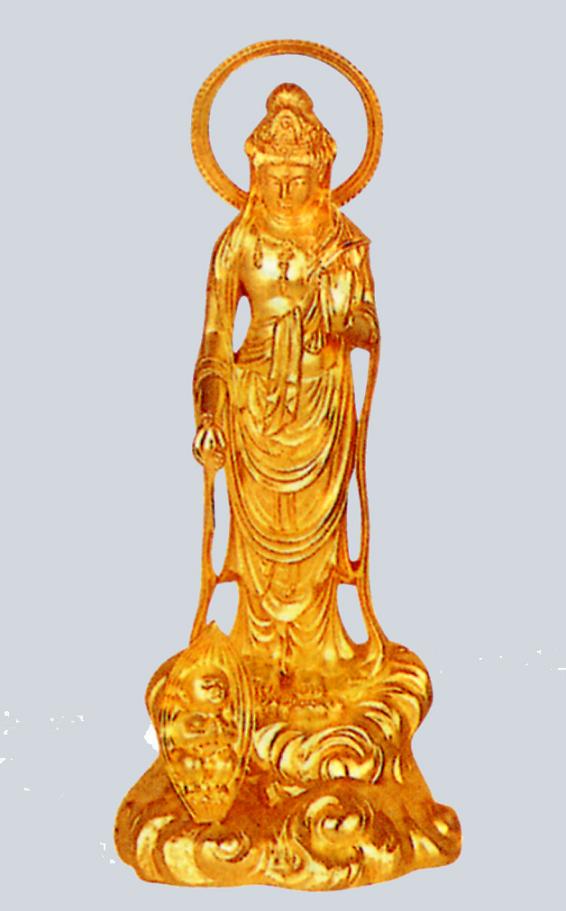 楽天市場】仏像□ 慈母観音菩薩像 □牧田秀雲作 合金製純金メッキ 紙箱