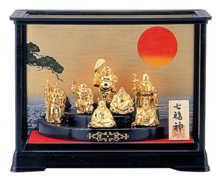 楽天市場】仏像 七福神□ 七福神 ガラスケース入り □合金製 純 