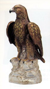 置物 縁起物■ 新岩鷹 中 ■鉄製 化粧箱入り【高岡銅器】鷹