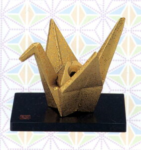 香炉・香立て■ 華鶴 ■三枝惣太郎作 鉄製 小判台付 化粧箱入【高岡銅器】