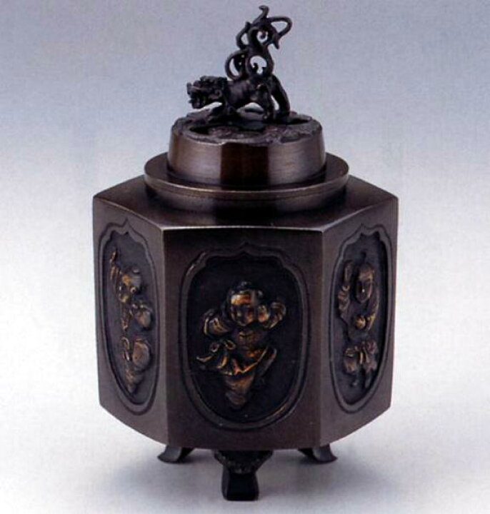 楽天市場】香炉・香立て□ 六角唐子 □善祐作 銅製 桐箱入【高岡銅器 