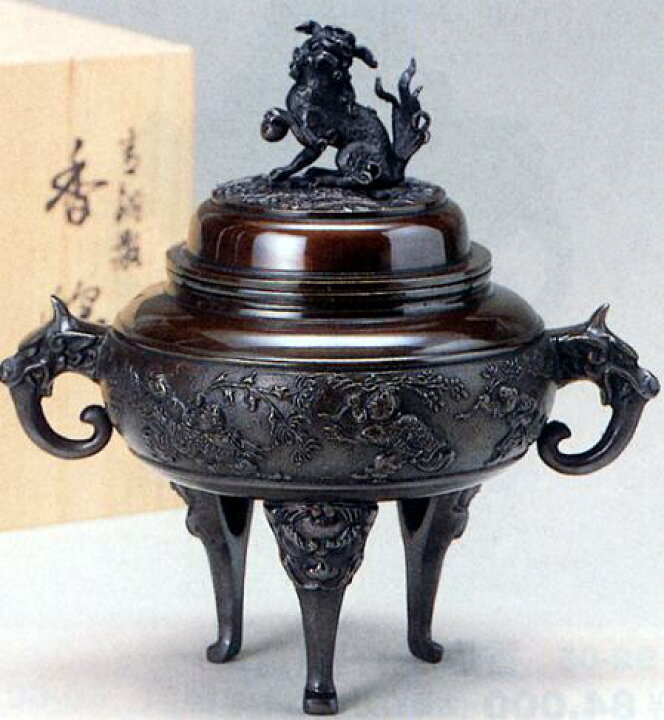 楽天市場】香炉・香立て□ 香炉 獅子蓋象耳(唐子遊び) □瑞峰作 青銅 