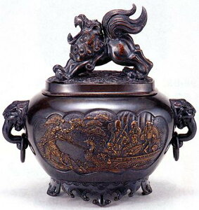 香炉・香立て■ 香炉 小判型七福神(特大) ■青銅(ブロンズ)製 紙箱入り【高岡銅器】