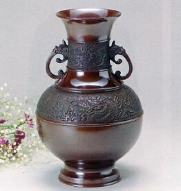 花器・花瓶■　花瓶　尺1寸竜華　■青銅(ブロンズ)製　紙箱入り【高岡銅器】