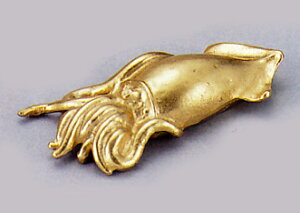 置物 小物■ 書鎮 ホタルイカ ミガキ ■大森孝志作 青銅(ブロンズ)製 桐箱入り【高岡銅器】