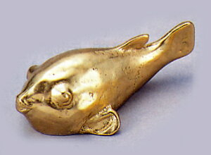 置物 小物■ 書鎮 ふぐ(河豚・フグ) ミガキ ■大森孝志作 青銅(ブロンズ)製 桐箱入り【高岡銅器】