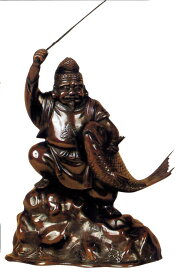 仏像　七福神■　尺3寸　恵比寿　■昇作■青銅（ブロンズ）製　【高岡銅器】