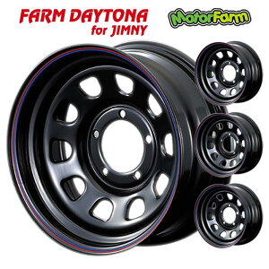 Motor Farm (モーターファーム) DAYTONA (デイトナ) 16x6J 5H/139.7 -5 ブラック/レッド&ブルーライン (4本セット)