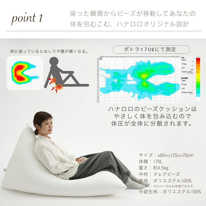 楽天市場】【全品10％CP】ビーズクッション 大きい 特大 洗えるカバー 