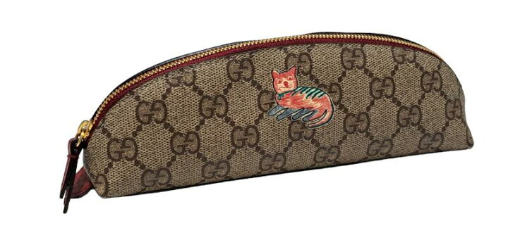 楽天市場】新品同様 グッチ ペンケース GGスプリーム 6621129 猫  