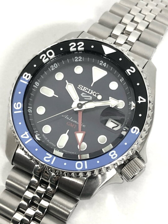 楽天市場】新品同様 セイコー SEIKO 5 GMT ブルー 青×黒 べセル 4R34 