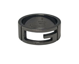 グッチ 指輪 SV925 ブランテッドGリング ＃17 シルバー リング コーティング メンズ カットアウトG 16号 Gモチーフ メンズ レディース Gロゴ GUCCI 【中古】