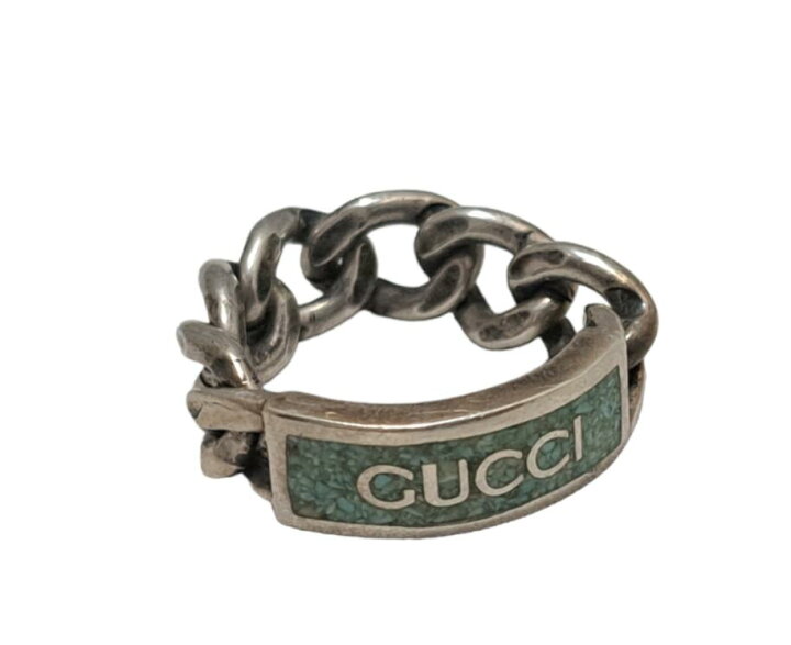 楽天市場】GUCCI グッチ 指輪 チェーンリング SV925 ロゴエナメル  