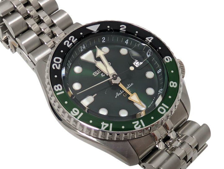 楽天市場】新品同様 セイコー SEIKO 5 GMT ブラック グリーン 緑  