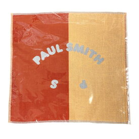 未使用 ポールスミス ハンカチ ガーゼハンカチ ロゴ 綿100％　ガーゼ コットン　オレンジ Paul Smith メンズ レディース 【中古】