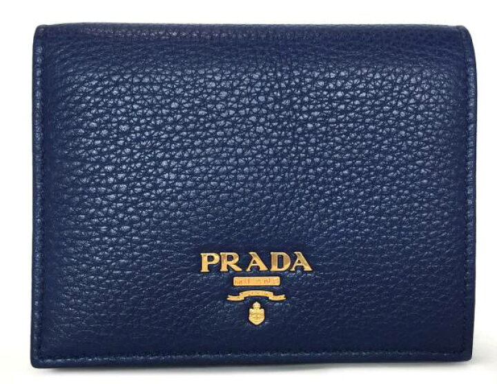 新品 プラダ PRADA 2つ折り財布 ヴィッテロ ブルー（楽天市場】プラダ  
