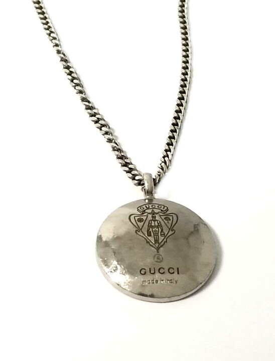 楽天市場】グッチ ネックレス GUCCI クレスト ペンダント 紋章 コイン  