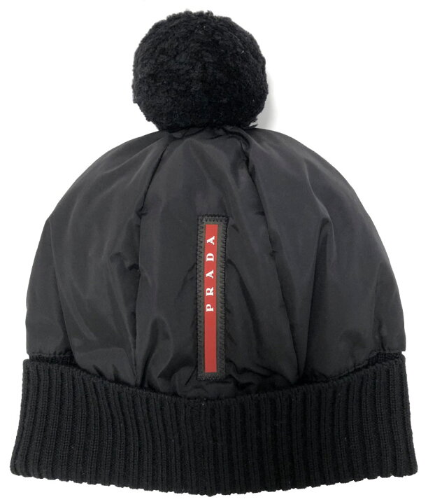 楽天市場】美品 プラダ ニット 帽子 ダウン ニット帽 ニットキャップ 