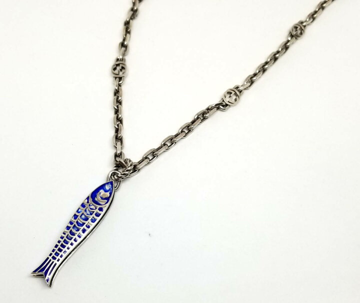 楽天市場】グッチ ネックレス ペンダント 魚モチーフ ブルー 