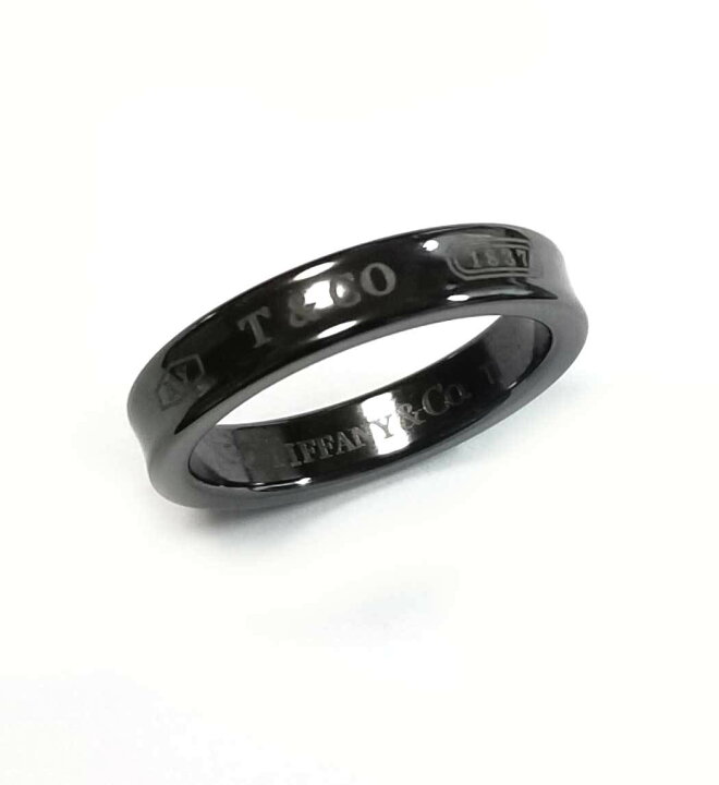 楽天市場 美品 ティファニー １８３７ ナロー リング 指輪 チタン 14 メンズ ブラック 黒 T Co ｔａｆｆａｎｙ 中古 ブランディール楽天市場店