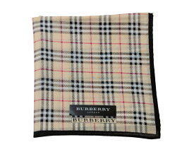未使用 バーバリー ハンカチ 綿　100％ ランチマット　チェック　レディース　メンズ BURBERRY　コットン　ベージュ　ブラウン　 【中古】