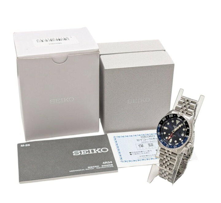 楽天市場】セイコー SEIKO 5 GMT ブルー 青×黒 べセル 4R34-00A0  