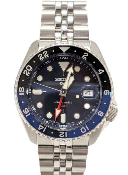 楽天市場】セイコー SEIKO 5 GMT ブルー 青×黒 べセル 4R34-00A0  