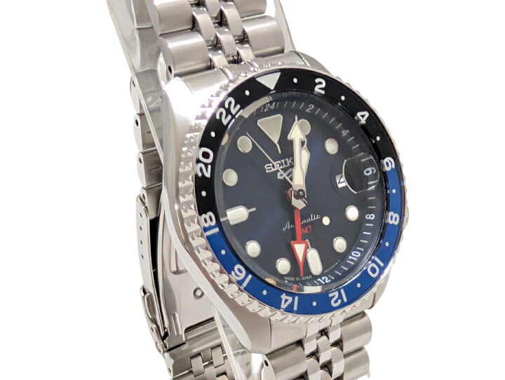 楽天市場】セイコー SEIKO 5 GMT ブルー 青×黒 べセル 4R34-00A0  