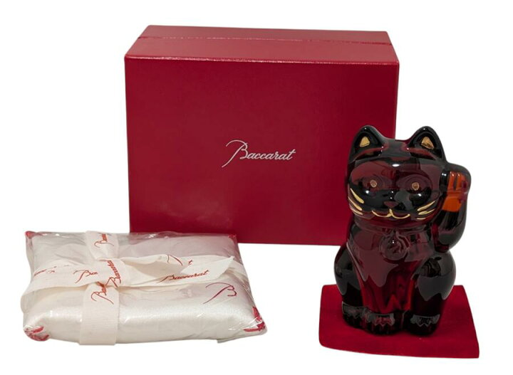 楽天市場】新品同様 バカラ まねき猫 招き猫 ラッキーキャット 赤 