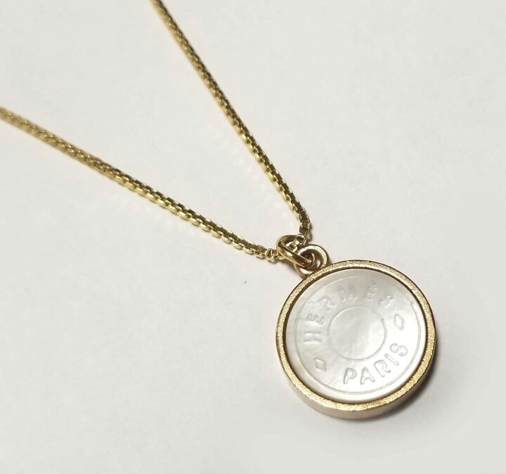 楽天市場】エルメス セリエ ペンダント チャーム シェル コイン 