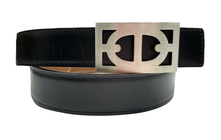 楽天市場 エルメス ベルト メンズ 105ｃｍ ブラック 黒 シェーヌダンクル Hermes ブラウン ゴールド レザー リバーシブル キットベルト 中古 ブランディール楽天市場店