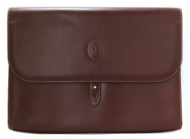 新品同様 カルティエ マストライン ブリーフケース 書類かばん クラッチバッグ L1000030 ビジネスバッグ レザー ボルドー 薄型 Cartier メンズ レディース CARTIER 【中古】