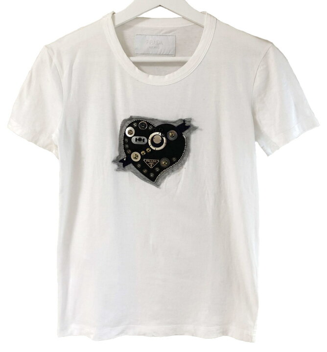 楽天市場】プラダ Tシャツ レディース ビジュー ロゴ プレート M 