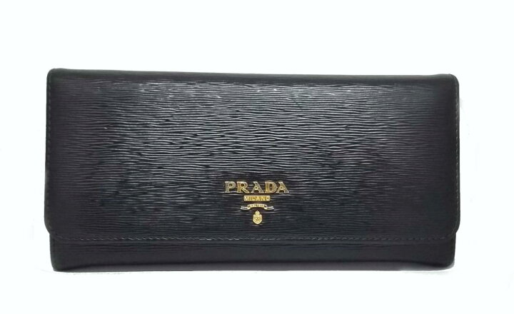楽天市場】プラダ 長財布 1M1132 ブラック 黒 レザー ロゴ  