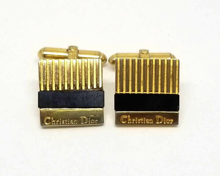 楽天市場】美品 クリスチャンディオール カフス オニキス ゴールド 