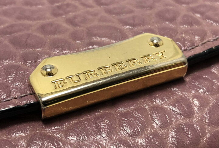 楽天市場】美品 バーバリー 長財布 レザー 型押し ピンク 財布 