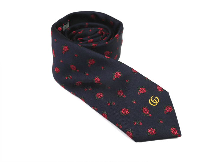楽天市場】未使用 グッチ ネクタイ GG ネイビー バラ 薔薇 紺 GG