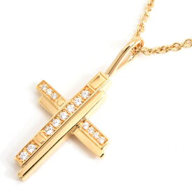 ハリーウィンストン ネックレス レディース トラフィック クロス ネックレス 保証書 イエローゴールド HARRY WINSTON 750YG 中古