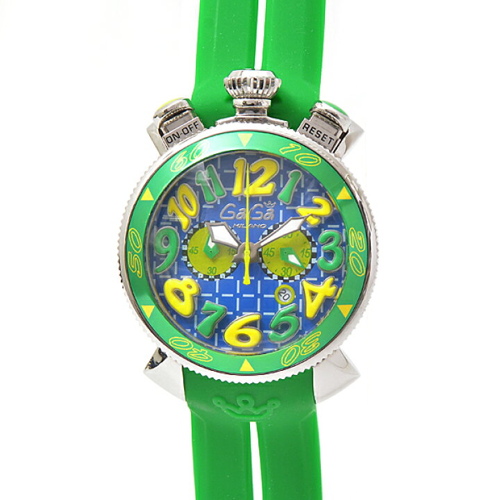 レア✨ガガミラノ クロノ マヌアーレ 48MM ラバーベルト メンズ 腕時計 