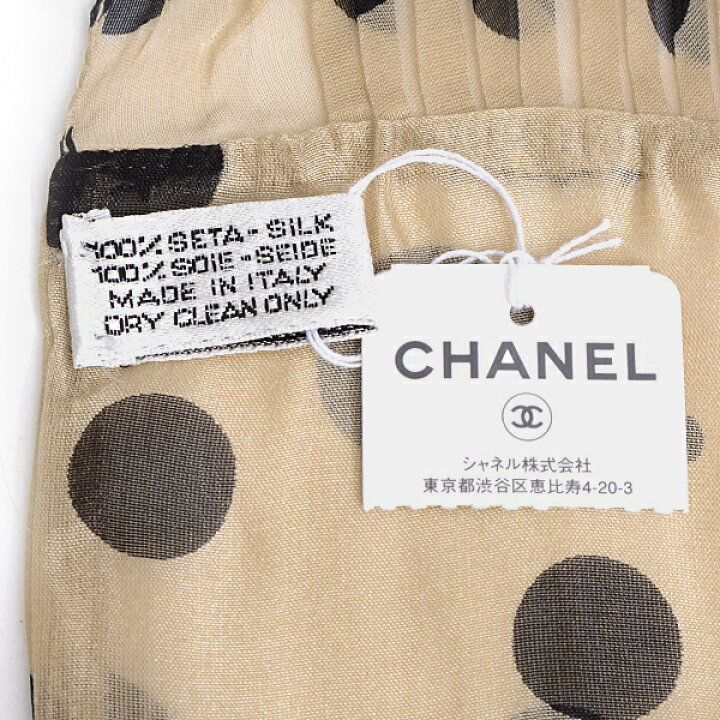 楽天市場】シャネル CHANEL プリーツ ストール スカーフ ドット 水玉 