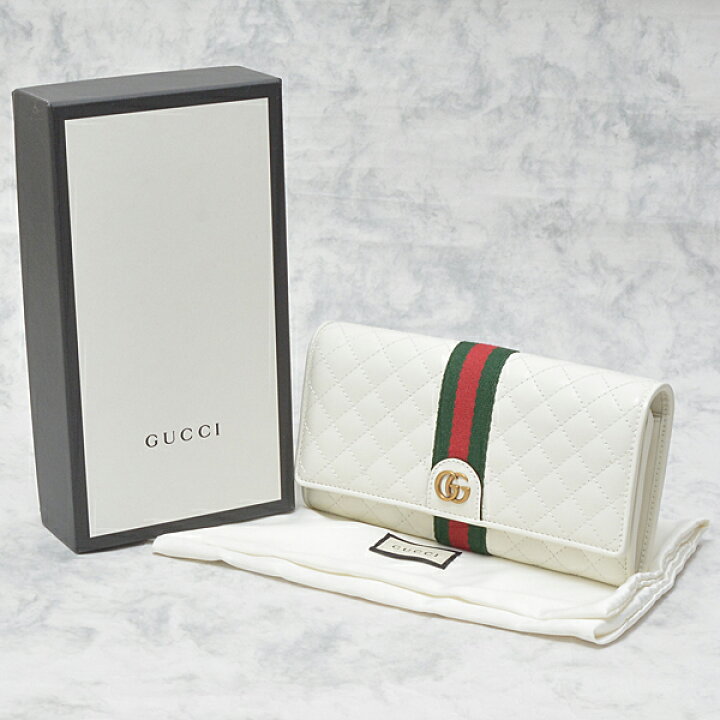 楽天市場】グッチ GUCCI GGマーモント スナップ長財布 ホワイト  