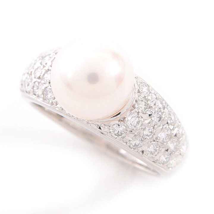 楽天市場】ミキモト MIKIMOTO PT950 パール ダイヤ リング 9号 