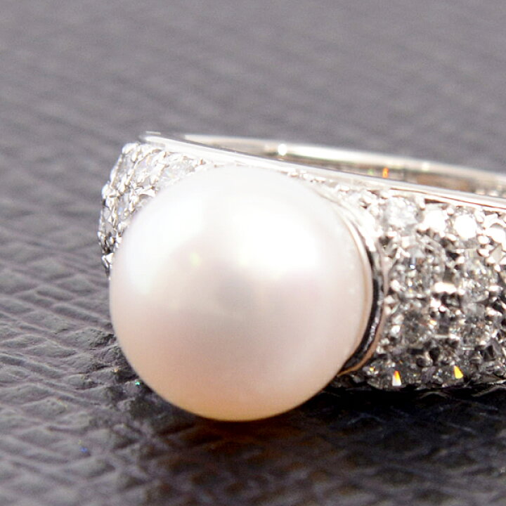 楽天市場】ミキモト MIKIMOTO PT950 パール ダイヤ リング 9号 