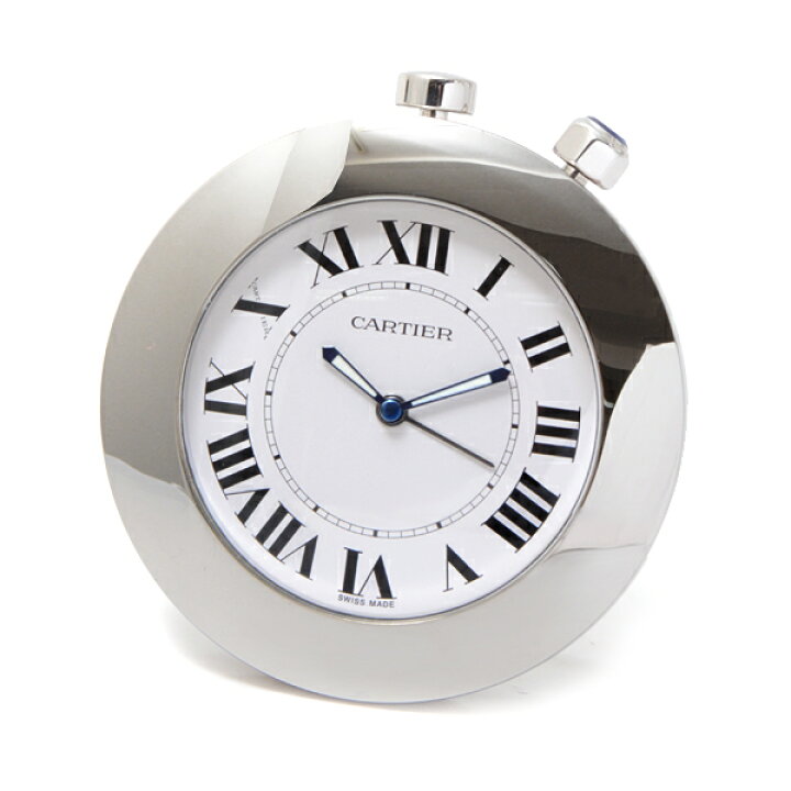 楽天市場】カルティエ 置時計 トラベルクロック ホワイト・白 アラーム  