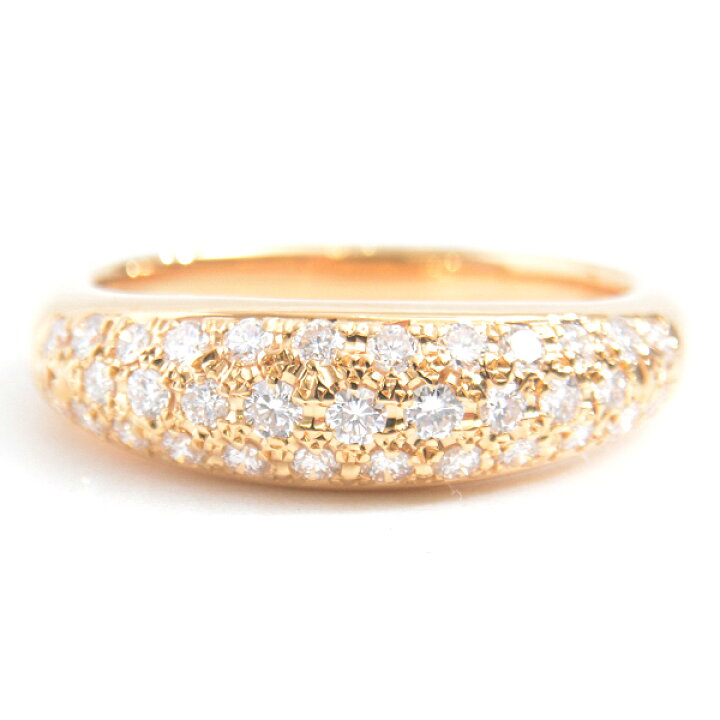 タサキ TASAKI 10号 リング ダイヤ 0.43ct エメラルド 0.30ct K18 YG  