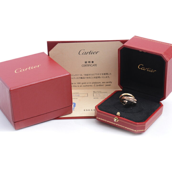 楽天市場】カルティエ Cartier 750YG×WG×PG トリニティ リング 3連 56 