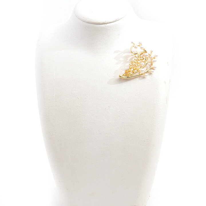 楽天市場】タサキ ブローチ レディース K18 リーフデザイン パール  