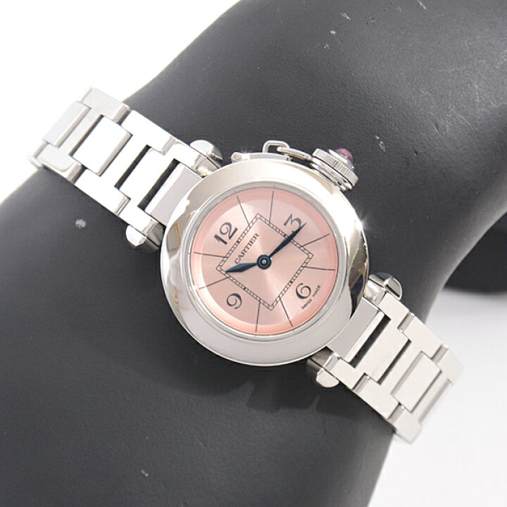 美品 カルティエ 腕時計 ミス パシャ W3140008 ピンク レディース 