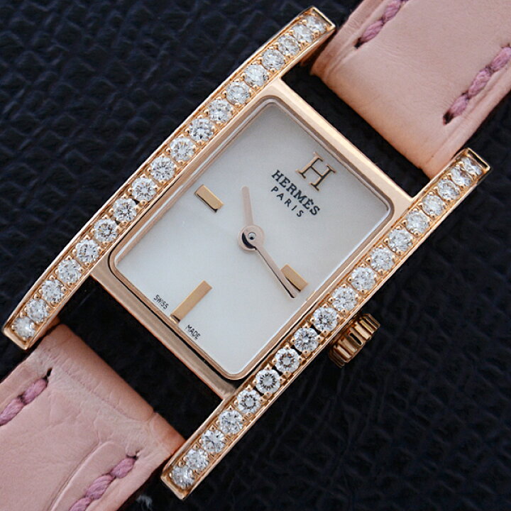 エルメス HERMES Hウォッチミニ ベゼルダイヤ/11Pダイヤ 腕時計 時計  
